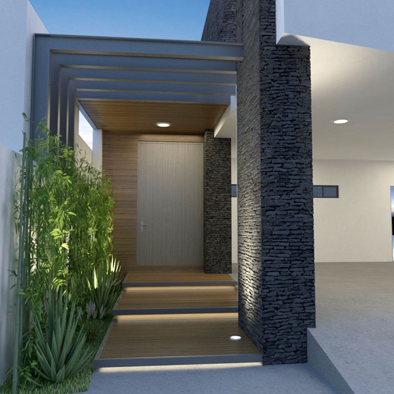 diseño fachada casa acceso