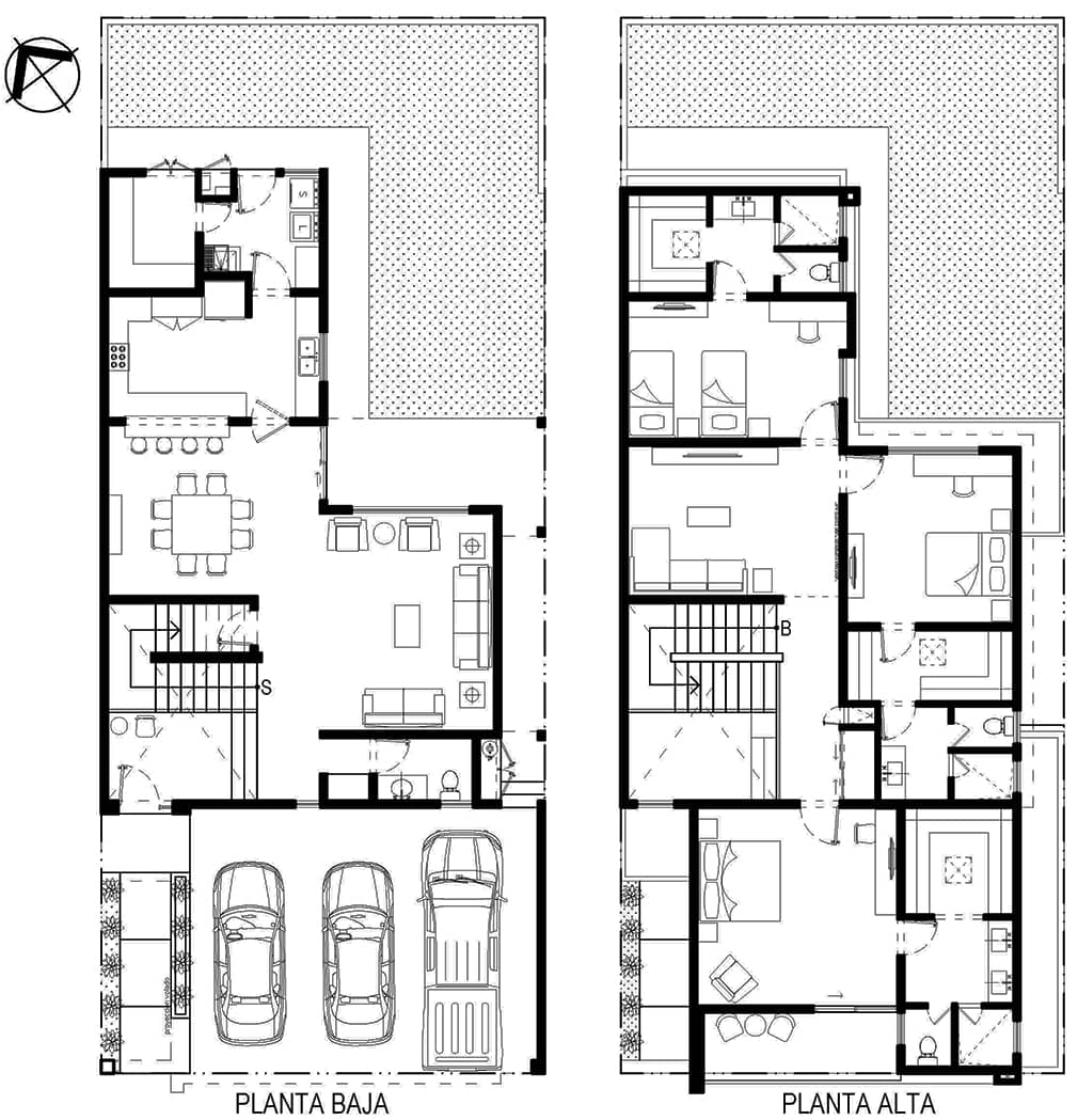 diseño planos de casa planta baja y planta alta casa de dos pisos
