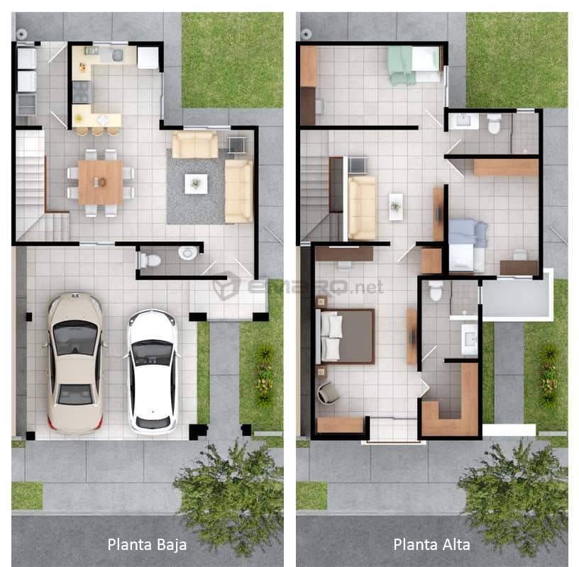 plano diseño casa en 3d renders