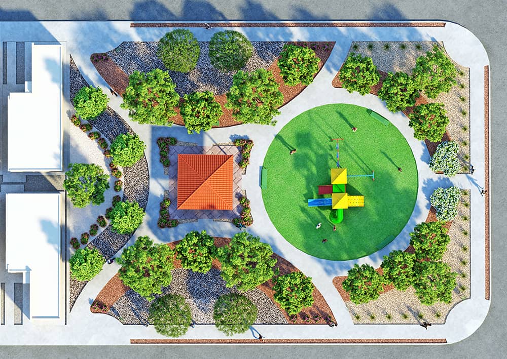 Planta planos diseno de parques urbanos y jardineria