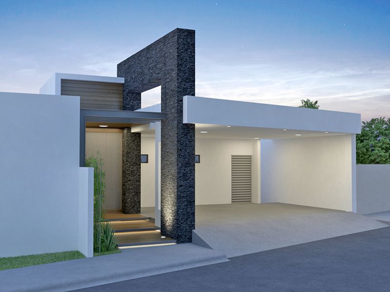 diseño fachada casa minimalista