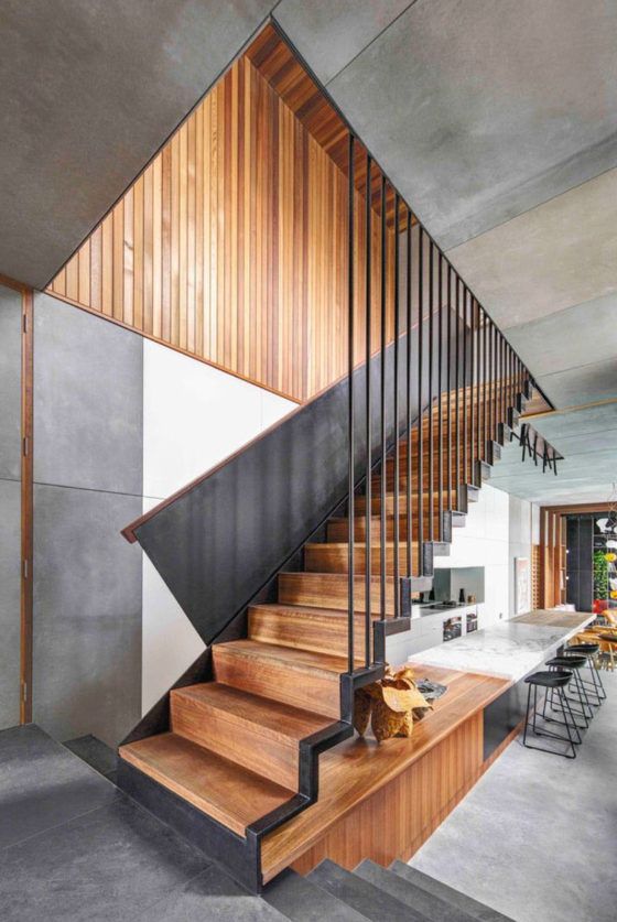 escaleras modernas acero madera