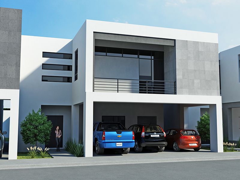 Casa De Dos Pisos Con Terraza Y Garaje - Ideas de nuevo diseño