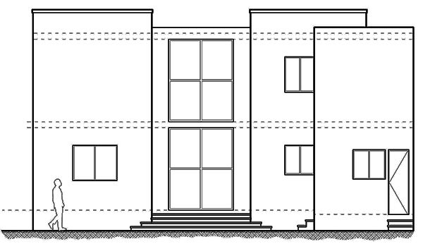 plano fachada posterior casa